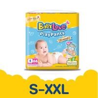 ราคา [โฉมใหม่]BABYLOVE PLAYPANTS Premium กางเกงผ้าอ้อมเด็ก เบบี้เลิฟ เพลย์แพ้นท์พรีเมี่ยมไซส์S/M/L/XL/XXL/XXXL (5793284286)