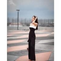 ราคา (พร้อมส่ง)​จั้มสูทกางเกงขายาวเกาะอกแต่งสี ชุดออกงาน ชุดเที่ยว ใส่ได้ทุกงาน สีดำสีเดียวค่ะ (17321490039)