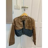 ราคา แจ็คเก็ตหนัง Leather Jacket แจ็คเก็ตยีนส์ Jacket หนังสีน้ำตาล (40157176494)