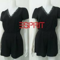 ราคา Esprit : Black V neck trim lace Short Romper (4706212756)
