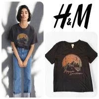 ราคา H & M (XX37) เสื้อยืดคอกลม แขนสั้น ผู้หญิง สีดำสกรีนลาย ทรงหลวมๆ สไตล์โอเวอร์ไซส์ ของแท้ตัดป้าย พร้อมส่ง (28285130612)