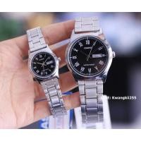 ราคา Casio แท้% นาฬิกาข้อมือ สายแสตนเลส สีปัดดำ รุ่น MTP-V006D-1BUDF (807064010)