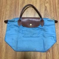 ราคา กระเป๋า Longchamp Le Pliage size S หูสั้น มือสอง สีฟ้า (1520299230)