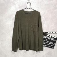 ราคา ผ้ามือสอง เสื้อไหมพรมแขนยาว uniqlo สีเขียวขี้ม้า (57606159021)