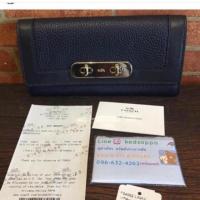 ราคา Coach กระเป๋าสตางค์ยาว สีน้ำเงินกรม (1923425054)