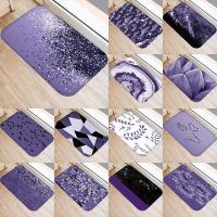 ราคา พรมเช็ดเท้า ผ้ากํามะหยี่ กันลื่น สีม่วง สําหรับปูพื้น ประตูทางเข้า ห้องครัว 48266 (23615366349)