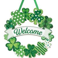 ราคา ไม้เซนต์. ตกแต่งวันแพทริค Shamrock พวงหรีดประตูสําหรับป้ายประตูด้านหน้าป้ายผนัง Shamrock Clover ตกแต่งฤดูใบไม้ผลิ, ป้ายไอริชยินดีต้อนรับแขวนสําหรับตกแต่งบ้านปาร์ตี้กลางแจ้ง i (50057497500)