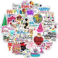 ราคา 44pcs/Pack Cartoon Happy Birthday Stickers Waterproof Skateboard Motorcycle Guitar Luggage Laptop Bicycle Sticker Kids T (19484485241)