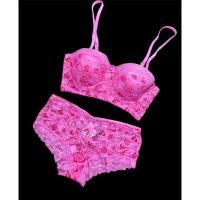 ราคา UNDERWEAR SET - PINK LACE UNDERWEAR BRA ยี่ห้อ BLACKk:FUCHSIA MS024 (41217671486)