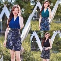 ราคา (L,xl,2xl) จั๊มสูทขาสั้น จั๊มกางเกงกระโปรง ผ้าวิ้ง+ผ้าทอ สวยมากๆ งานตามหา งานป้าย rita (16366431621)