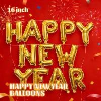 ราคา 12 ตัวอักษร HAPPY NEW YEAR ชุดลูกโป่งฟอยล์สีต่างๆ 16 นิ้ว 12 Huruf ฟอยล์ Belon HAPPY NEW YEAR16寸膜新年快力文母气 (45854970068)