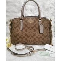ราคา ของแท้ ของใหม่ % Coach Sage Carryall in signature canvas GOLD/KHAKI/PLATINUM (#F73292) ⁣⁣⁣⁣⁣⁣⁣กระเป๋าทรงถังใหญ่ 13 นิ้ว (12503511491)