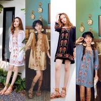 ราคา เก็บโค้ดลดเพิ่ม-ส่งฟรีมินิเดรสสั้นงานปัก เดรสโบฮีเมียน (22046479154)