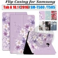 ราคา SAMSUNG สําหรับSamsung Galaxy Tab A 10.1 (2016) แท็บเล็ตพีซีA6 T580 T585 SM-T585 แท็บเล็ตTab A 10.1 พร้อมS-ปากกาSM-P585 SM-P580 คุณภาพสูงPUหนังแฟชั่นดอกไม้ฝาครอบ (42728696759)