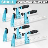 ราคา SHALL 12 นิ้ว Steel Bar Clamps ชุด 4 แพ็ค Medium-Duty Quick-Release F Clamps 600 Lbs โหลดจํากัดสําหรับงานไม้โลหะทํางาน DIY และหัตถกรรม (45359691356)