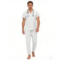 ราคา Unisex Quick Dry Short Sleeve M-edical Scrubs Top and Pants Set Hospital Pet Clinic Doctor (41880469408)