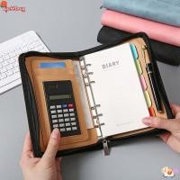 ราคา WATTLEUG A6 โน๊ตบุ๊คหนัง, โฟลเดอร์พร้อมโน๊ตบุ๊คธุรกิจเครื่องคิดเลข, Creative Loose Leaf PU Leather Zipper Bag Notepad Office (47908494271)