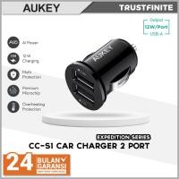 ราคา Aukey Car Charger 12W Expedition Series CC-S1 USB 2 Port (23472897430)