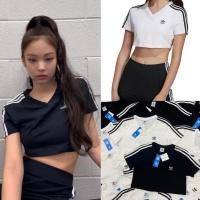 ราคา ♥︎ VALEN BASIC STORE-ADIDAS CROP TOP เสื้อครอปแขนสั้น คอวี เนื้อผ้ายืดหยุ่นได้เยอะ (19796457321)
