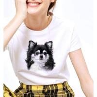 ราคา เสื้อยืดสีขาวทาสน้องหมาน้องแมว ลายชิวาวาสีดำ (8931234555)