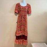 ราคา เดรสสีแดงลายดอกผูกเอว(มือสอง) (28005280791)