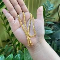 ราคา สร้อยคอลายปล้องเหลี่ยม น้ำหนัก2 บาท ยาว24 นิ้ว ชุบทอง24k (41080316178)