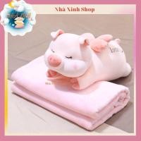 ราคา ผ้าปูที่นอนสํานักงาน ตุ๊กตาหมี พร้อมผ้าห่ม 2 ใน 1 หมูนางฟ้าน่ารัก (40963494030)
