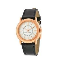 ราคา Marc Jacob MJ1450 ขนาด 34 mm ปัดสีโรสโกลด์ สายหนังสีดำ แท้100% (28409804487)