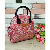 ราคา กระเป๋าเป้ผ้าสะพายหลังลายดอกสีฟ้าพื้นสีชมพูบานเย็นBag0003 (18487120124)
