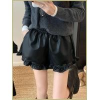 ราคา XS-4XLกางเกงขาสั้นสตรีหนัง PU ลายระบาย ฤดูใบไม้ร่วง-หนาว 2025 ทรง A-Line ขากว้าง สีน้ำตาลวินเทจ (40375341834)