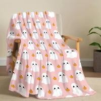 ราคา ผ้าห่มนาโนผ้าห่มนุ่มเรียบหนาหลายขนาดสีชมพูผีฮาโลวีน (27170691886)