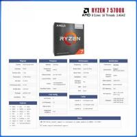 ราคา AMD Ryzen 7 5700X 5700X3D 3.4GHz 8-Core 16 ด้าย 65W ซ็อกเก็ต AM4 CPU โปรเซสเซอร์ถาดประเภท (41801120747)