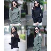ราคา เสื้อไหมพรมบาง เจาะไหล่ รูปจริงงานขาย (961912762)