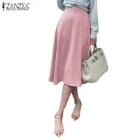 ราคา Zanzea กระโปรงครึ่งตัว เอวสูง ผ้าซาติน มีซิปด้านหลัง ลําลอง แฟชั่นสําหรับสตรี (22838362611)