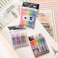 ราคา พกสะดวก เน้นทุกที่ปากกาเน้นข้อความ ปากกาไฮไลท์ Hi-light จิ๋ว ชุด 6 สี (2404389665)