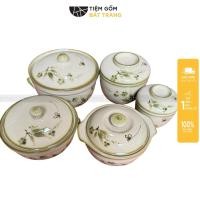 ราคา ชามข้าวพอร์ซเลนค้างคาวตรังพร้อมฝาปิดลายพีชและแมลงปอเคลือบโบราณแสดงอาหารถาดข้าวเวียดนาม (28590963637)