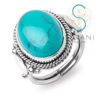 ราคา SUVANI เงินแท้ 92.5% แหวนหินเทอควอยซ์ Turquoise ทรงวงรี เครื่องประดับเงินแท้ Size 6 – 8 (18283716166)