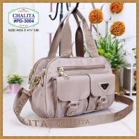 ราคา กระเป๋าทรงถือใบเล็ก กระเป๋าสะพาย มีสายยาว รุ่น PD-3004 ยี่ห้อ CHALITA #กระเป๋าถือ #กระเป๋าสะพาย (29307601715)