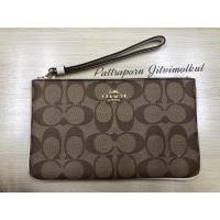 ราคา Coachกระเป๋าคล้องมือ1ซิปLสีน้ำตาลอ่อนขอบขาว (9019023315)