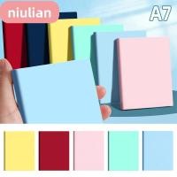 ราคา สมุดโน๊ตขนาดเล็ก NIULIAN สมุดจดพกพา A7 แบบพกพา นักเรียนแผ่นจดบันทึกหลากสีเรียบง่าย (52658419315)