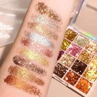 ราคา Rebellious Girl 16 สี Glitter Eyeshadow Palette Shimmer Golden สี Sparkle เลื่อม Face แต่งหน้า Stage Party แต่งหน้า (28456856862)