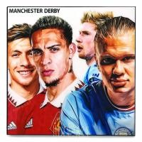 ราคา Manchester Derby Match แมนยู Manchester United แมนซิตี้ Manchester city รูปภาพติดผนัง pop art ฟุตบอล กรอบรูป (19370685463)