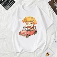 ราคา [ราคาพิเศษ]เสื้อลายแมว Driving Car แท้ cotton 100% เสื้อยืดพิมพ์ลาย 179บาท ส่งฟรี ชุดปกติ รัดรูป สีขาว วินเทจ ใส่สบ (29929410803)