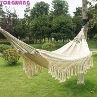 ราคา YONGWANG66HR เปลญวน Double Deluxe ขนาดใหญ่ทอพู่ 2 คนเปลญวน, Anti-rollover Boho สไตล์ Leisure หนาผ้าใบ Swing เก้าอี้สวน (50209715463)