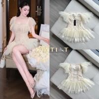 ราคา Brand:::KITTI-T(กิตติที)Code:::KT522 เริ่ดมากแม่ๆๆๆ ผ้าลูกไม้แต่งดอกไม้ผสม ดิ้นทองฟองน้ำที่อก ตัวชุดแต่งดอกไม้ทั้งชุด (41452357069)