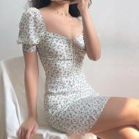 ราคา พร้อมส่ง✨ เดรสเข้ารูป เดรสเกาหลี เดรสลายดอกน่ารัก (9371153071)