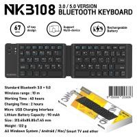ราคา Nubwo NKB108 Bluetooth Keyboard 67Keys คีย์บอร์ดบลูทูธ คีย์บอร์ดพับได้ไร้สาย (16496242591)