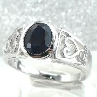 ราคา SKJewelryfactory แหวนเงินแท้ 92.5% ฝังพลอยไพลินแท้ ตัวเรือนฉลุรูปหัวใจ ER01746-BSA (4474245738)