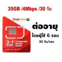 ราคา Sim Net True 4Mbps ปริมาณ 35GB (2156735521)