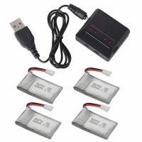ราคา ❤ BEAT 4Pcs 3.7V 600Mah แบตเตอรี่ + ที่ชาร์จ USB สำหรับ Syma X5c X5sc X5sw โดรน Bc685 (41713162560)